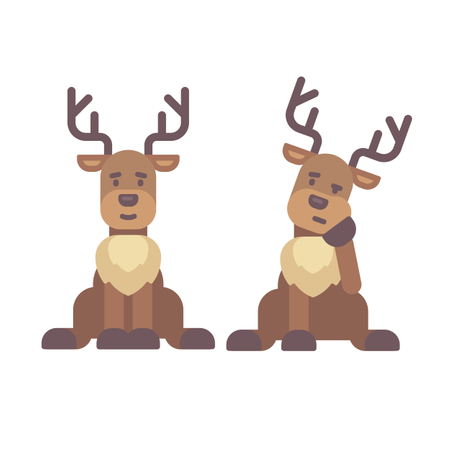 Cute Deer Sitting Down Illustration