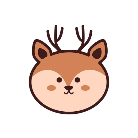 Cute Deer Sticker Illustration Illustration