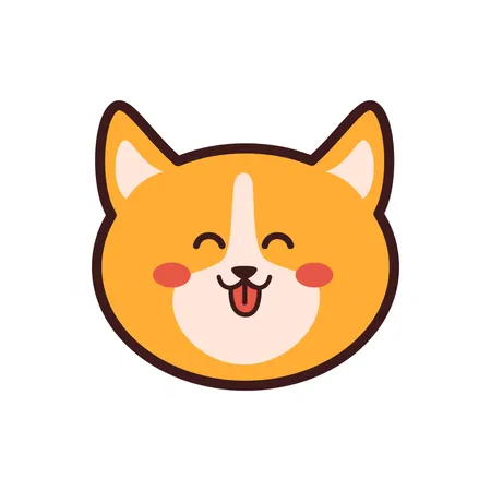 Cute Dog Sticker  Illustration