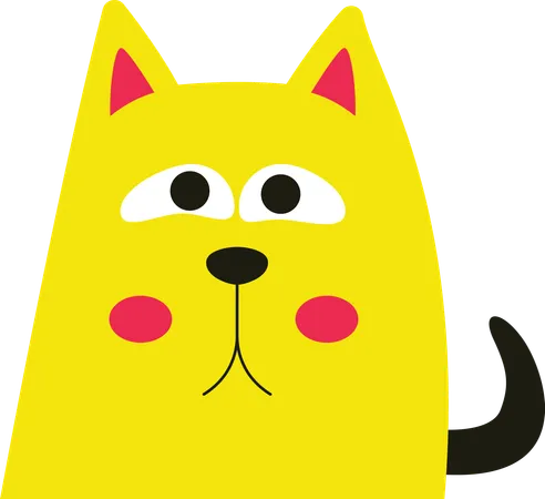 Cute Dog with Sad Expression  Illustration