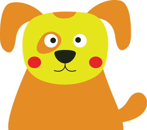 Cute Dog with Sad Expression  Illustration