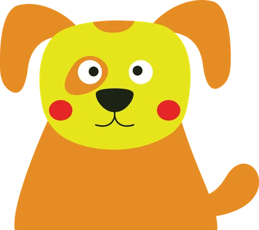 Cute Dog with Sad Expression  Illustration