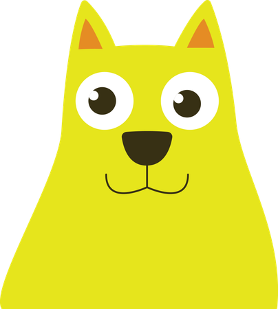 Cute Dog with Smile Expression  Illustration