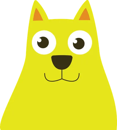 Cute Dog with Smile Expression  Illustration