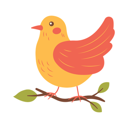 Cute Dove on Tree Branch 07  Illustration