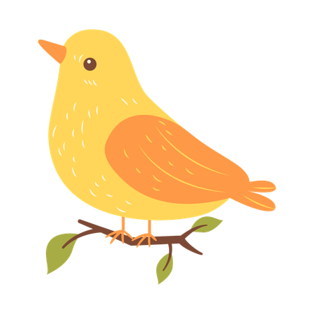 Cute Dove on Tree Branch  Illustration