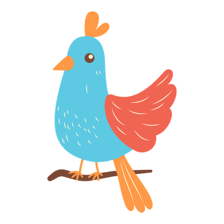 Cute Dove on Tree Branch  Illustration