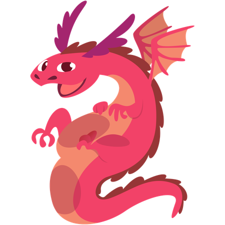 Cute dragon having fun  Illustration