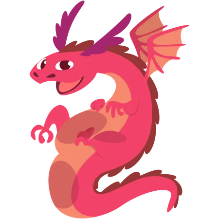 Cute dragon having fun  Illustration