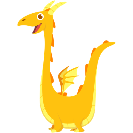 Cute dragon standing  Illustration