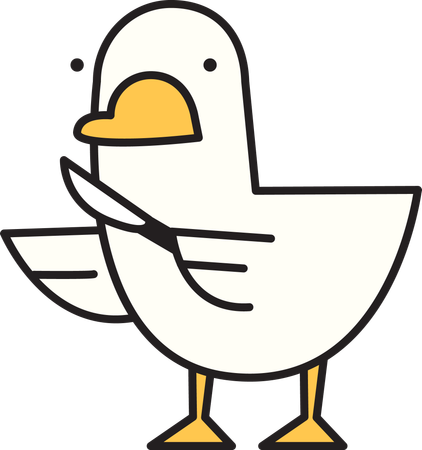 Cute duck hold table knife  Illustration