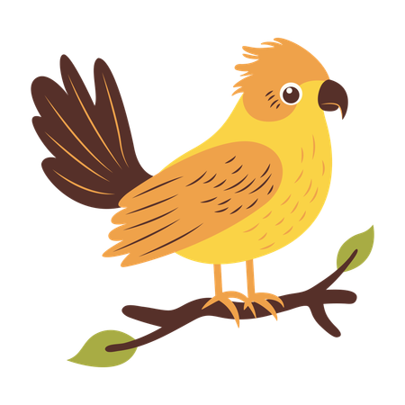 Cute Eagle on Tree Branch  Illustration