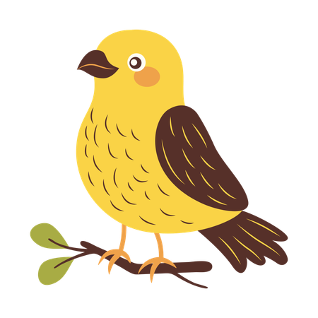 Cute Eagle on Tree Branch  Illustration