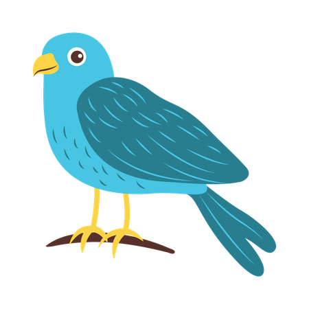 Cute Eagle on Tree Branch  Illustration
