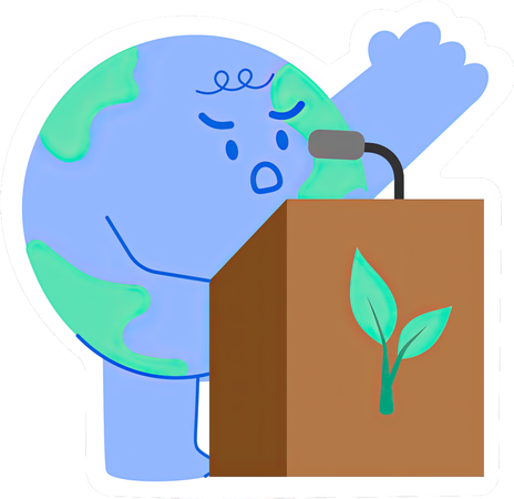 Cute Earth  speak and campaign for the Environment  Illustration