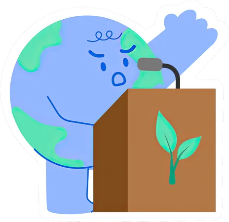 Cute Earth  speak and campaign for the Environment  Illustration