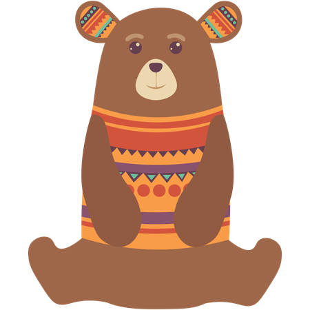 Cute ethnic Bear  Illustration