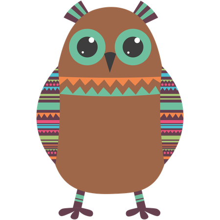 Cute ethnic owl  Illustration