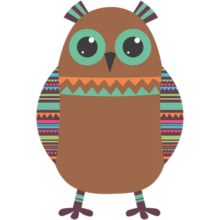 Cute ethnic owl  Illustration