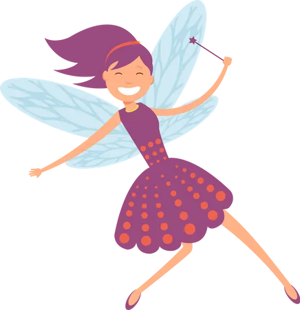Cute fairy elf with winds  Illustration