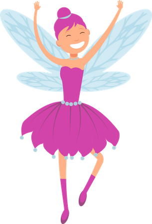 Cute fairy elf with wings  Illustration