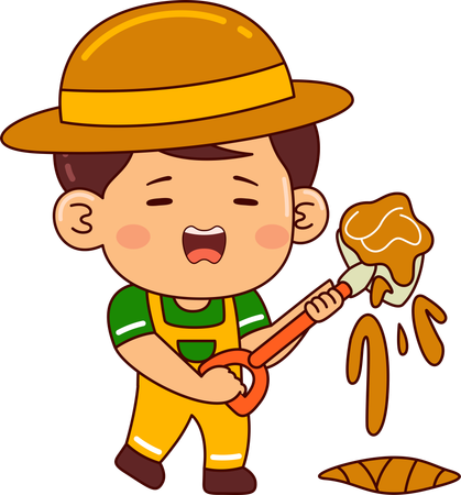 Cute farmer boy  Illustration