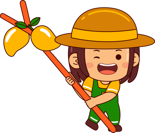 Cute farmer girl  Illustration