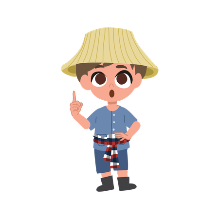 Cute Farmer With Agriculture Advice  Illustration