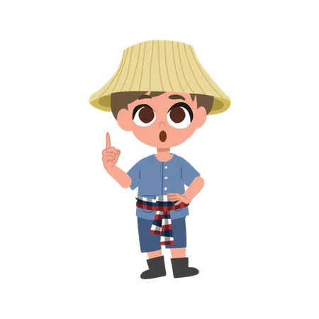 Cute Farmer With Agriculture Advice  Illustration