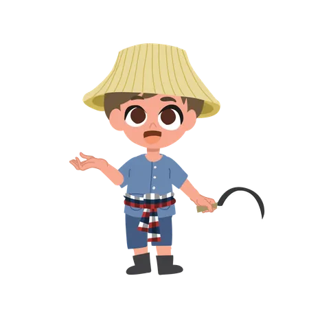 Cute Farmer With Agriculture tool  Illustration