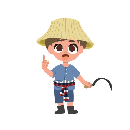 Cute Farmer With Agriculture tool  Illustration