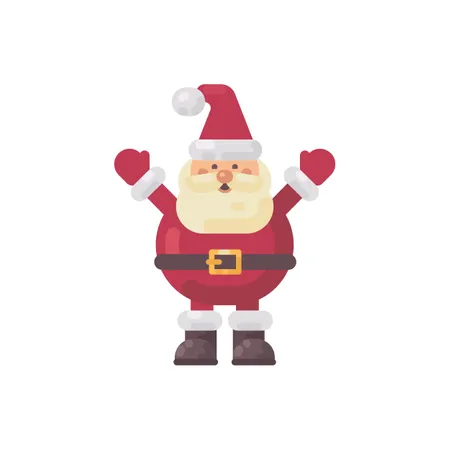 Cute Fat Santa Claus Flat Illustration Illustration