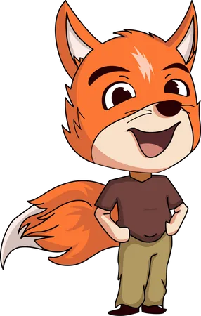 Cute Fox Character  일러스트레이션