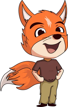 Cute Fox Character  Illustration