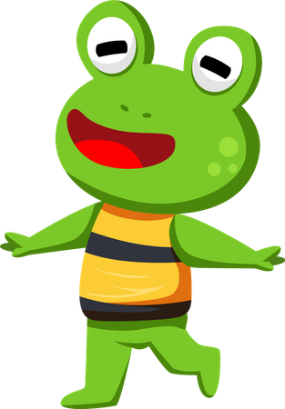 Cute Frog Character  Illustration