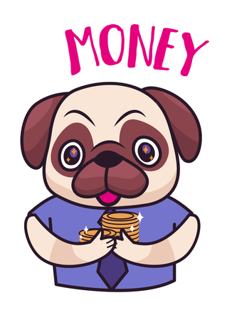 Cute getting money  Illustration