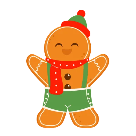 Cute Gingerbread Man  Illustration