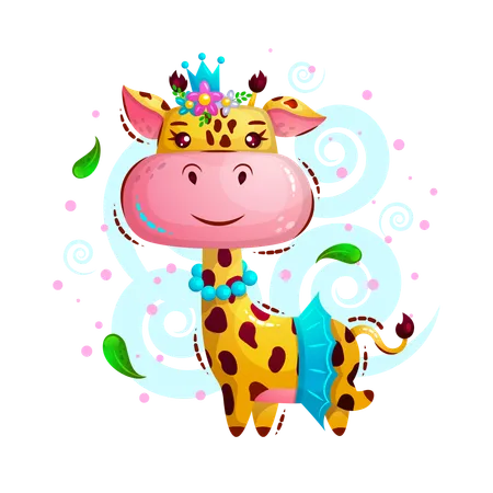 Cute giraffe princess  Illustration