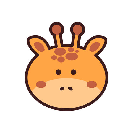 Cute Giraffe Sticker  Illustration