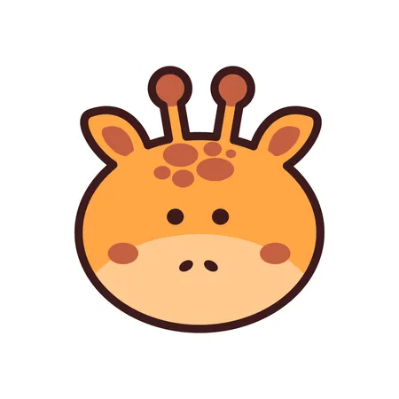 Cute Giraffe Sticker  Illustration