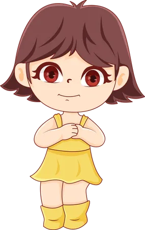 Cute Girl Character  Illustration