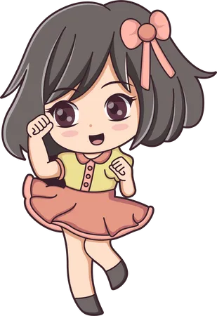 Cute Girl Character  Illustration