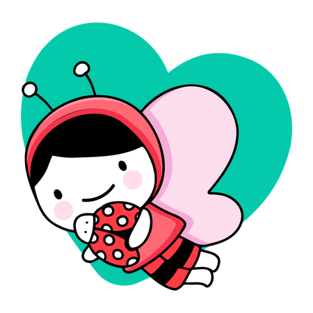 Cute girl dressed as butterfly Illustration