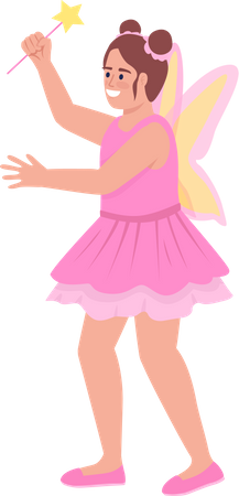 Cute girl in fairy dress  Illustration