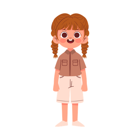 Cute Girl standing Illustration