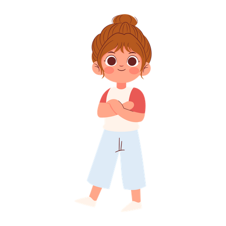 Cute Girl with folded hand  Illustration