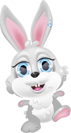 Cute grey Easter bunny Illustration