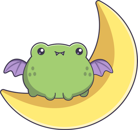 Cute Halloween Frog Character  Illustration