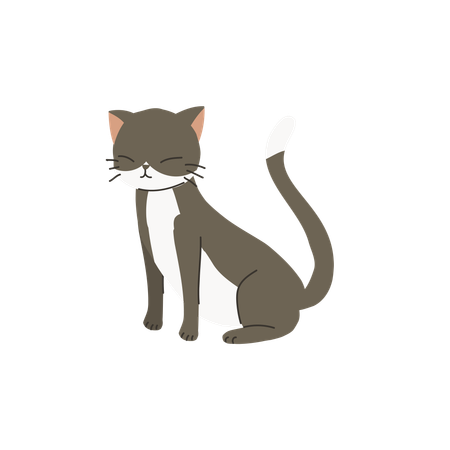 Cute Happy kitten  Illustration