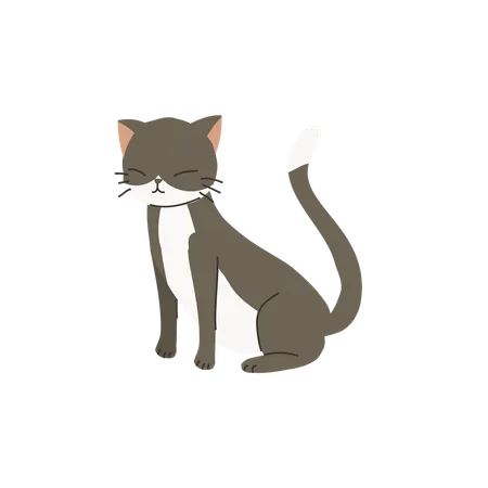 Cute Happy kitten  Illustration